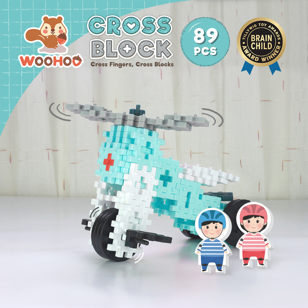 WOOHOO CROSS BLOCK 心心積木 交通工具組 - 滑步車